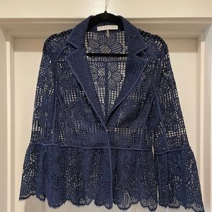 Trina Turk Lace Two Button Blazer